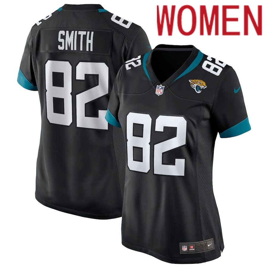 Cheap Women Jacksonville Jaguars 82 Jimmy Smith Nike Black Game Retired Player NFL Jersey